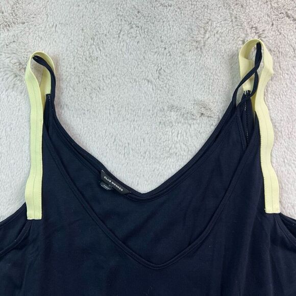 Club Monaco Dress Spagetti Strap Size S Navy Blue Double Layered Cinched Waist - Picture 10 of 11